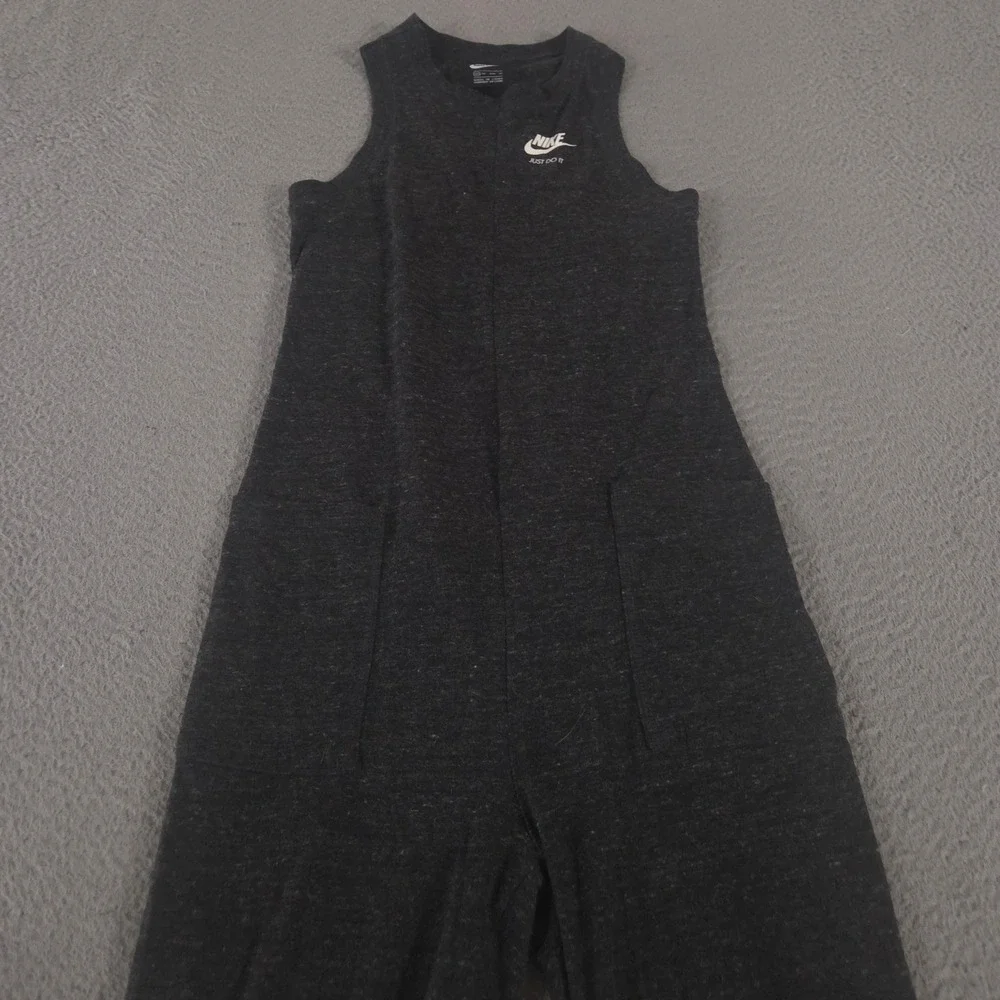 Nike Jumpsuit Womens XS Charcoal Heathered Tapered Leg Sleeveless Sportswear